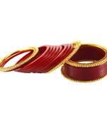 Extra Large Size  Brass & Acrylic Bangles Color Red