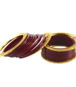 Extra Large Size  Brass & Acrylic Bangles Color Maroon