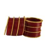 Extra Large Size  Brass & Acrylic Bangles Color Maroon