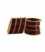Extra Large Size  Brass & Acrylic Bangles Color Dark Maroon
