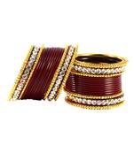 Extra Large Size  Brass & Acrylic Bangles Color Maroon