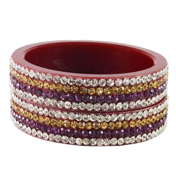 Extra Large Size  Acrylic Bangles Color Maroon 2