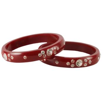 Extra Large Size  Acrylic Bangles Color Maroon 1