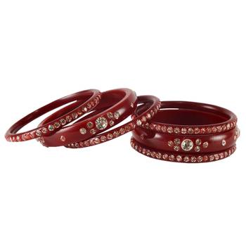 Extra Large Size  Acrylic Bangles Color Maroon 1