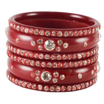 Extra Large Size  Acrylic Bangles Color Maroon 2