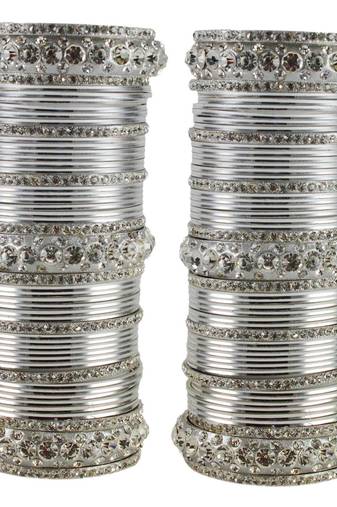 Extra Large Size  Brass & Metal Bangles Color Silver