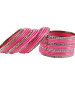Extra Large Size  Brass & Acrylic Bangles Color Pink