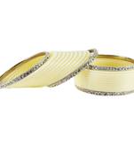 Extra Large Size  Brass & Acrylic Bangles Color Cream