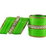 Extra Large Size  Brass & Acrylic Bangles Color Green