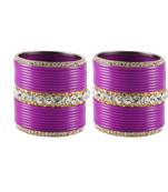 Extra Large Size  Brass & Acrylic Bangles Color Purple