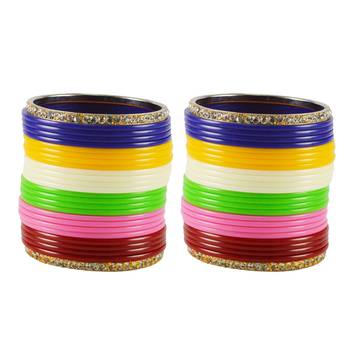 Extra Large Size  Brass & Acrylic Bangles Color Multicolor 1