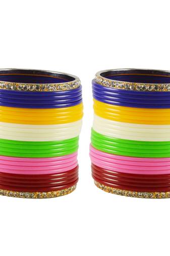 Extra Large Size  Brass & Acrylic Bangles Color Multicolor