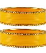 Extra Large Size  Brass & Acrylic Bangles Color Yellow