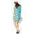 Sky blue and white printed cotton rayon kurti