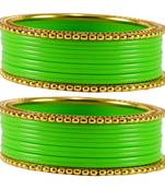 Extra Large Size  Brass & Acrylic Bangles Color Green