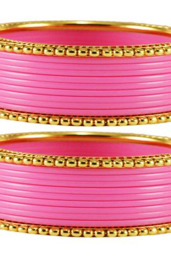 Extra Large Size  Brass & Acrylic Bangles Color Pink