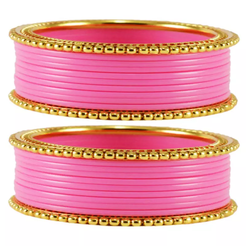 Extra Large Size  Brass & Acrylic Bangles Color Pink