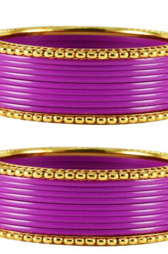 Extra Large Size  Brass & Acrylic Bangles Color Purple