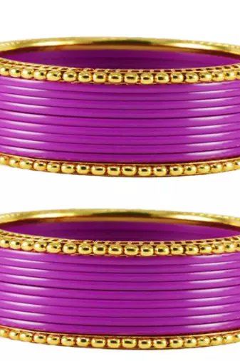 Extra Large Size  Brass & Acrylic Bangles Color Purple