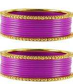 Extra Large Size  Brass & Acrylic Bangles Color Purple