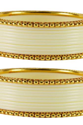 Extra Large Size  Brass & Acrylic Bangles Color White