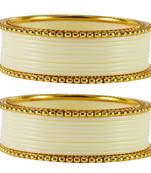 Extra Large Size  Brass & Acrylic Bangles Color White