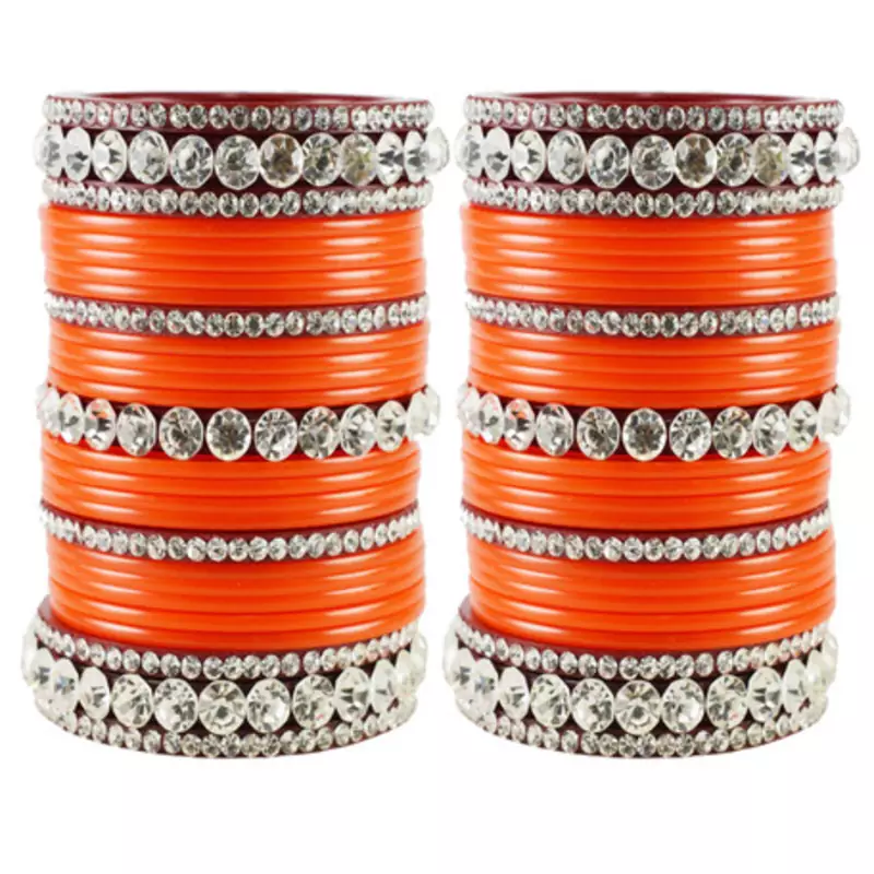 Extra Large Size  Acrylic Bangles Color Orange & Maroon