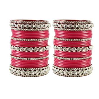 Extra Large Size  Acrylic Bangles Color Dark Pink & Maroon 1