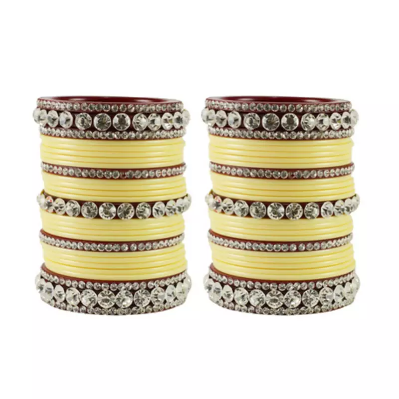 Extra Large Size  Acrylic Bangles Color Cream & Maroon