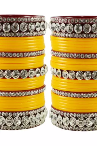 Extra Large Size  Acrylic Bangles Color Yellow & Maroon