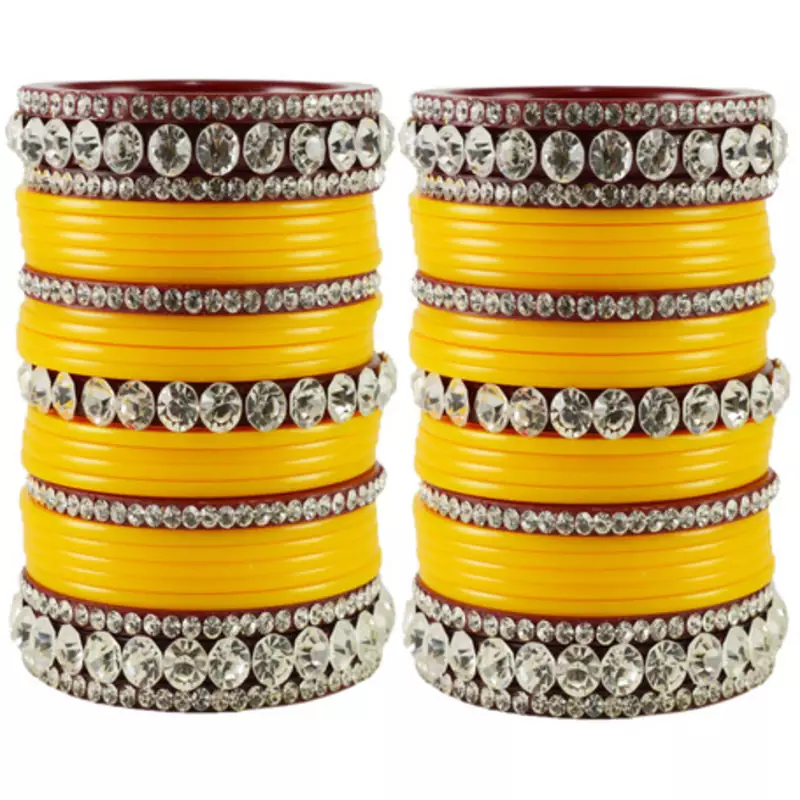 Extra Large Size  Acrylic Bangles Color Yellow & Maroon
