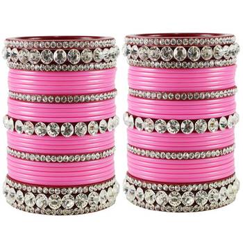 Extra Large Size  Acrylic Bangles Color Pink & Maroon 1