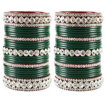 Extra Large Size  Acrylic Bangles Color Dark Green & Maroon 1