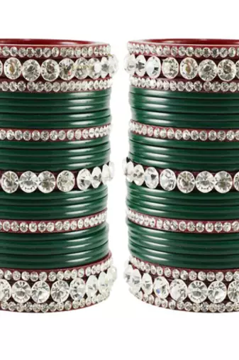 Extra Large Size  Acrylic Bangles Color Dark Green & Maroon