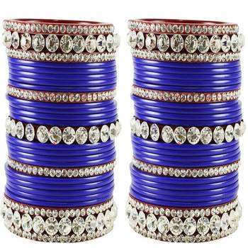 Extra Large Size  Acrylic Bangles Color Blue & Maroon 1