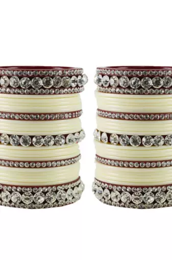 Extra Large Size  Acrylic Bangles Color Cream & Maroon