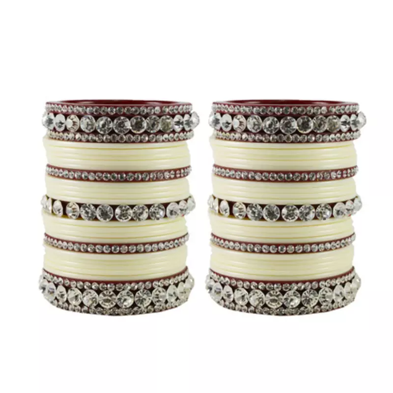 Extra Large Size  Acrylic Bangles Color Cream & Maroon