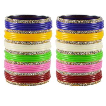 Extra Large Size  Brass & Acrylic Bangles Color Multicolor 1