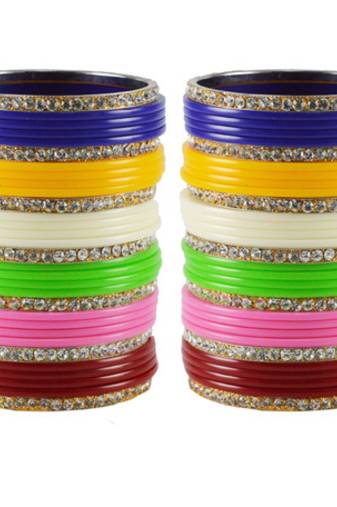 Extra Large Size  Brass & Acrylic Bangles Color Multicolor