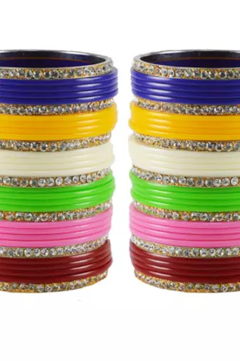 Extra Large Size  Brass & Acrylic Bangles Color Multicolor