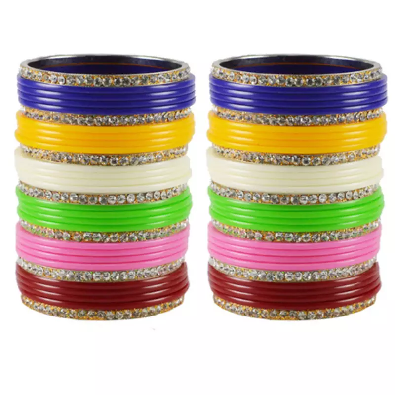 Extra Large Size  Brass & Acrylic Bangles Color Multicolor