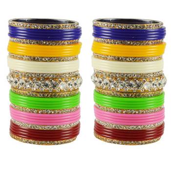 Extra Large Size  Brass & Acrylic Bangles Color Multicolor 1