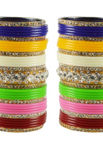 Extra Large Size  Brass & Acrylic Bangles Color Multicolor