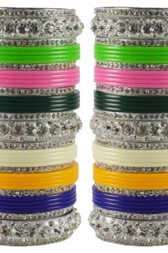 Extra Large Size  Brass & Acrylic Bangles Color Multicolor