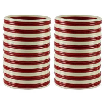 Extra Large Size  Acrylic Bangles Color Maroon & White 1