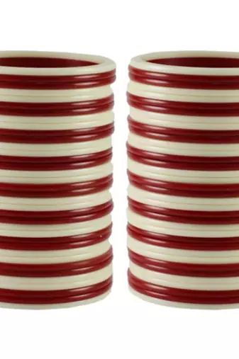 Extra Large Size  Acrylic Bangles Color Maroon & White