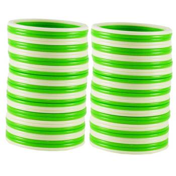 Extra Large Size  Acrylic Bangles Color Green & White 1