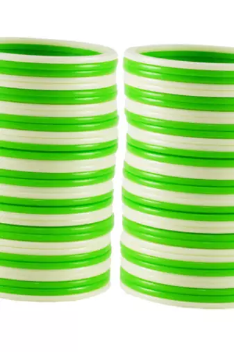 Extra Large Size  Acrylic Bangles Color Green & White
