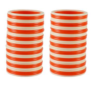 Extra Large Size  Acrylic Bangles Color Orange & White 1