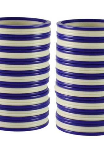 Extra Large Size  Acrylic Bangles Color Dark Blue & White